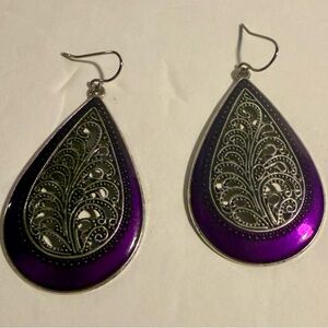 Elegant Purple Teardrop Earrings
